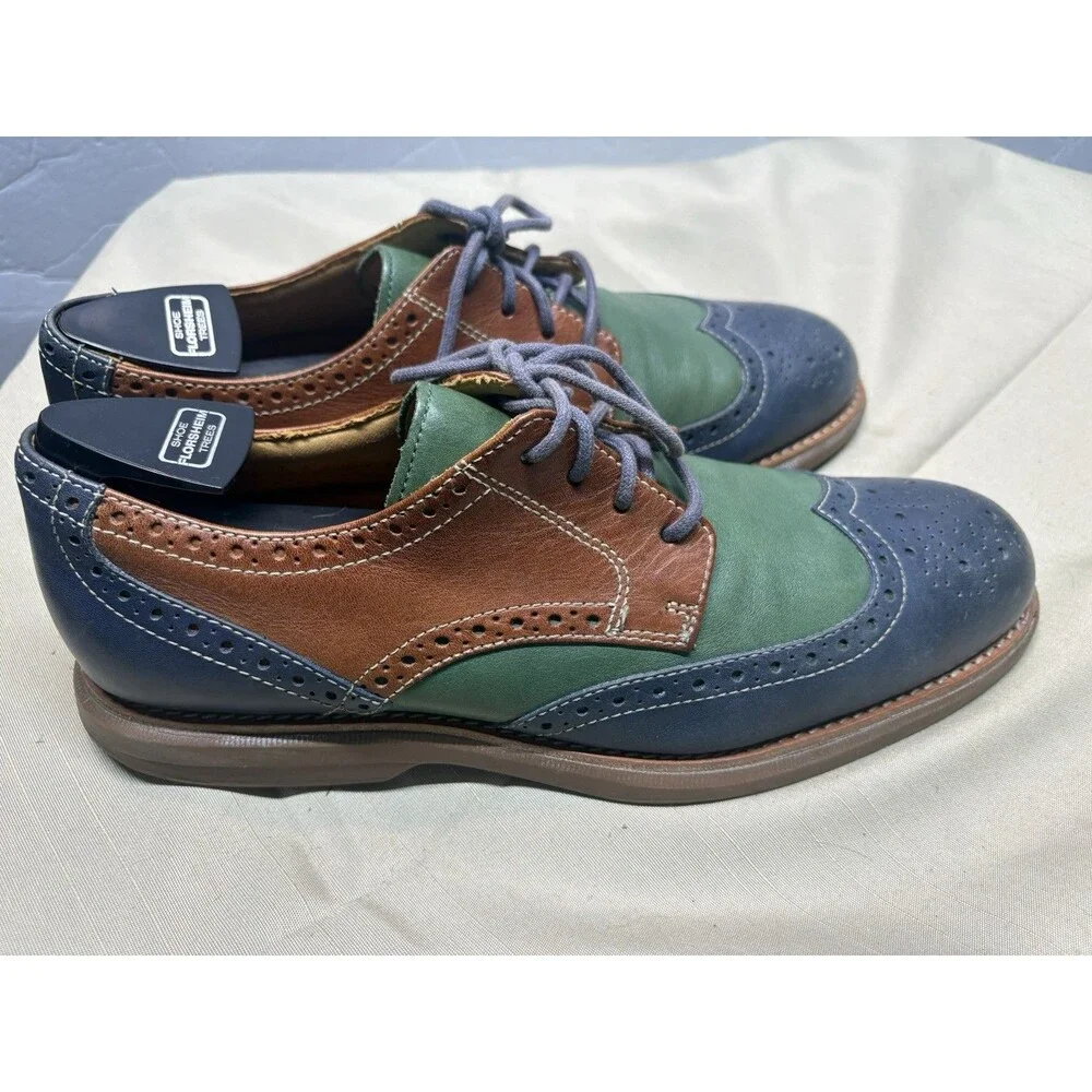 Men's Sperry Top-Sider Gold Cup Multicolor Leather Wingtip Oxford Shoe Size 10m
